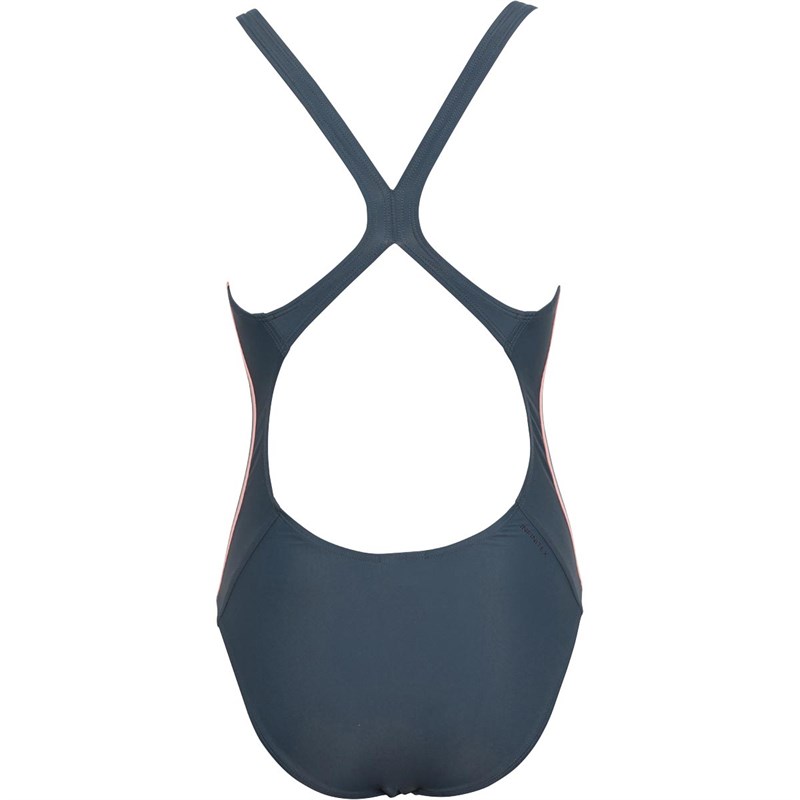 Buy adidas Womens Athly V 3Stripes Swimsuit Legend Blue/Light Flash Orange