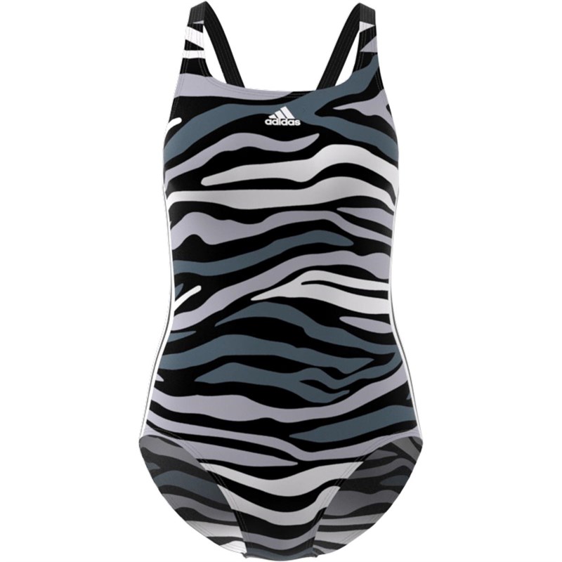 Buy adidas Womens SH3 RO 3Stripes Animal Print Swimsuit Black/Grey One