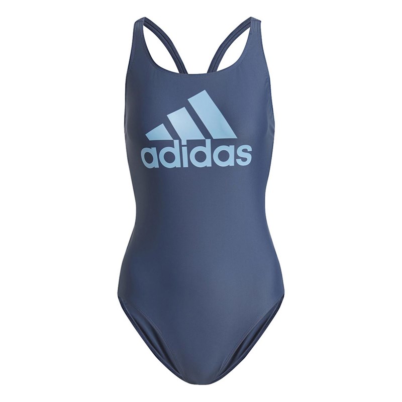 Buy adidas Womens Big Logo Swimsuit Crew Navy/Hazard Blue