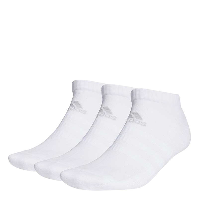 Buy adidas Mens Three Pack Cushioned Low Cut Socks White/Light Solid Grey