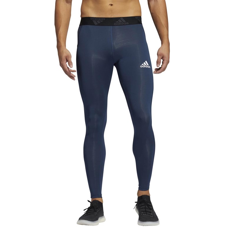 Buy adidas Mens 3Stripes Techfit Long Training Tight Leggings Crew Navy
