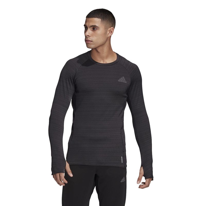 Buy adidas Mens Adi Runner Long Sleeve Running Top Black