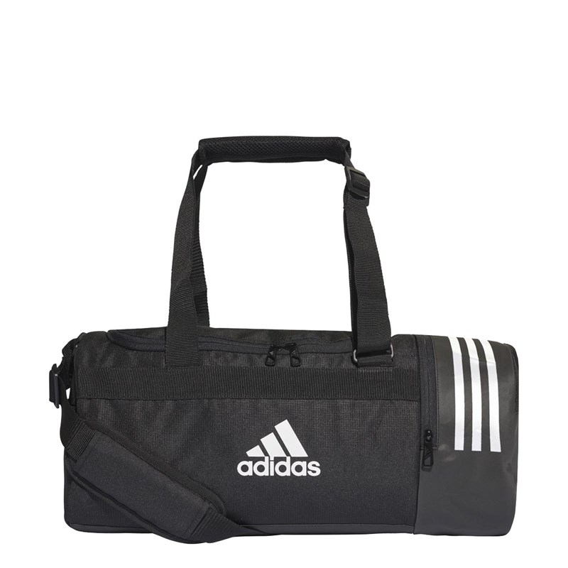 Buy adidas Mens Convertible 3Stripes Small Duffel Bag Black/White/White