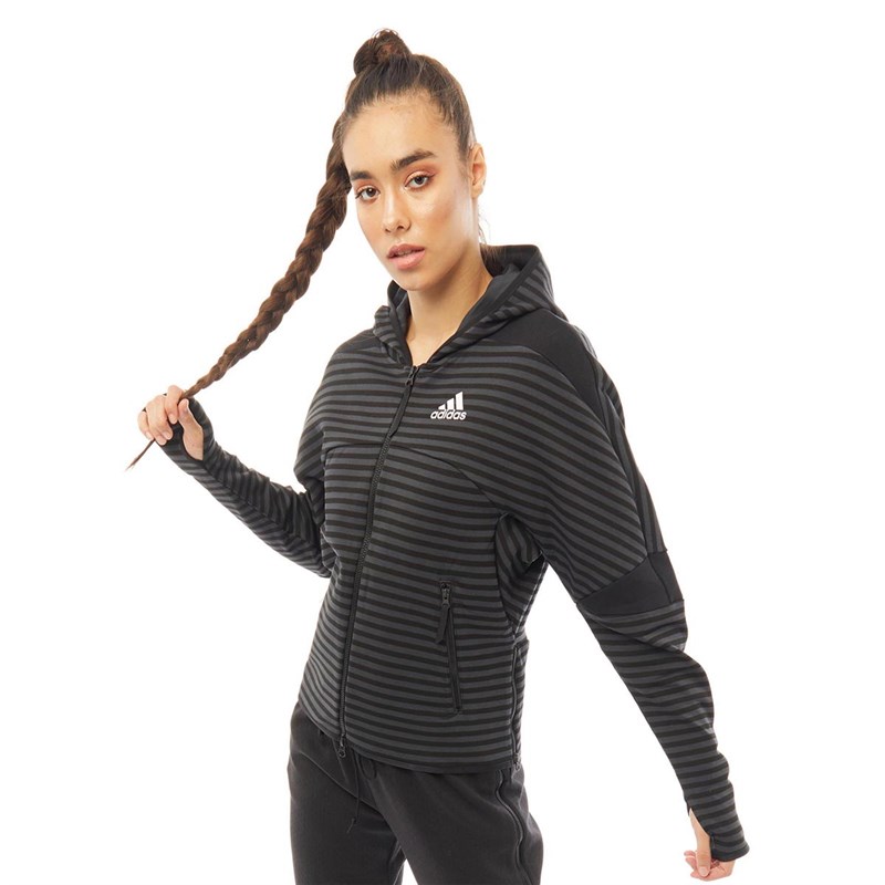 adidas Damen Z.N.E. Sportswear Kapuzenpullover Schwarz