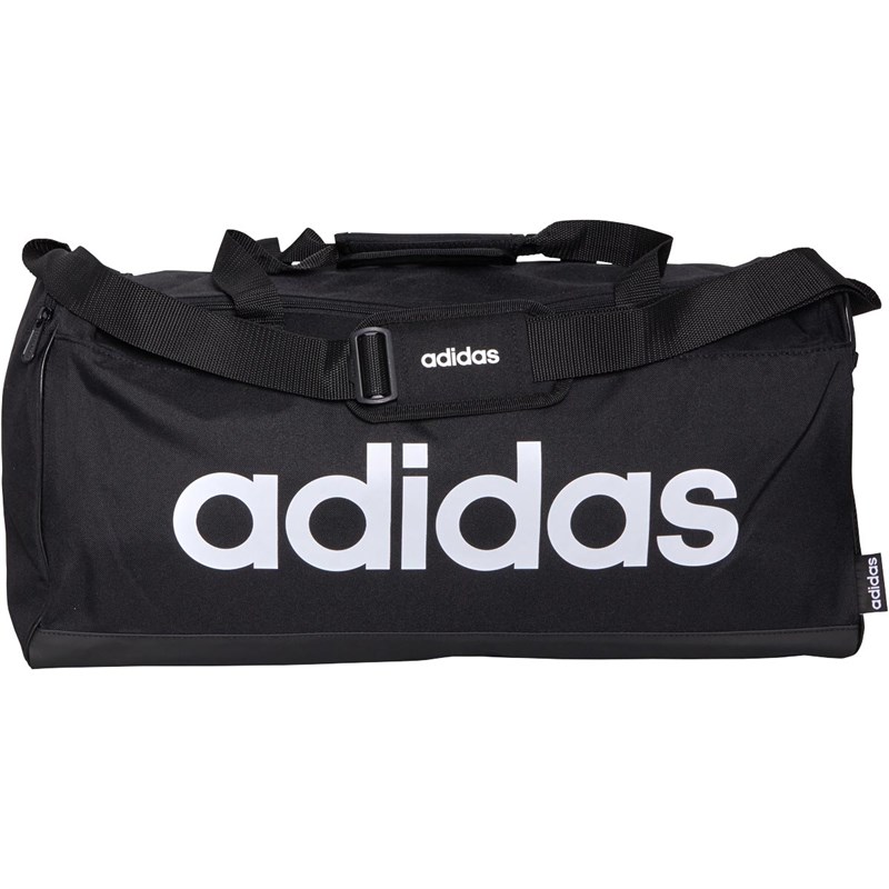 Buy adidas Linear Logo Medium Duffel Bag Black/Black/White