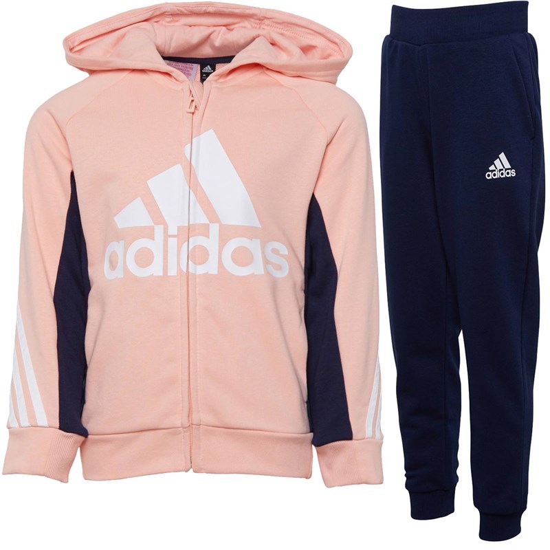 Buy adidas Childrens Colourblock Full Zip Tracksuit Glow Pink