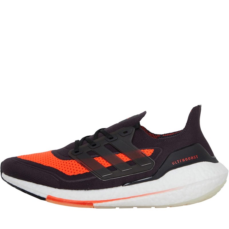 Buy adidas Mens Ultraboost 21 Neutral Running Shoes Carbon/Core Black/Solar Red
