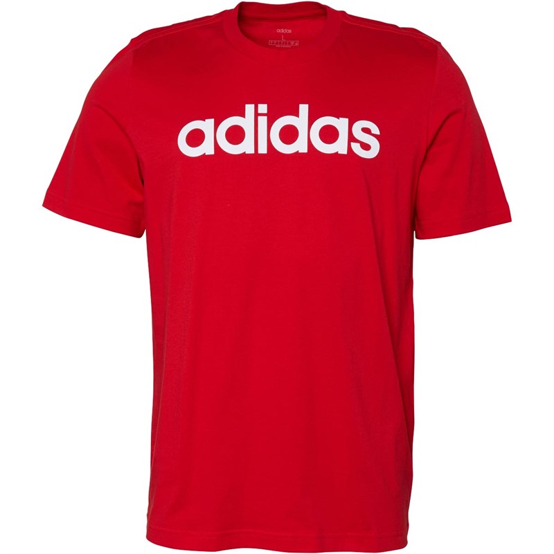 Buy adidas Mens Essentials Linear Logo Tshirt Scarlet/White