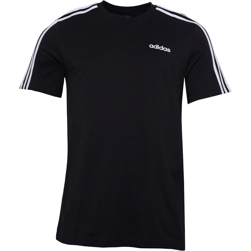Buy adidas Mens Essentials 3Stripes TShirt Black/White