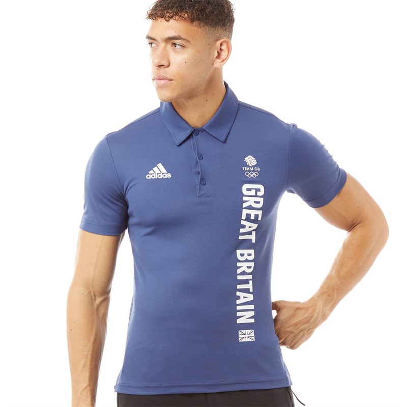 Buy adidas Mens Team GB Polo Shirt Tech Indigo