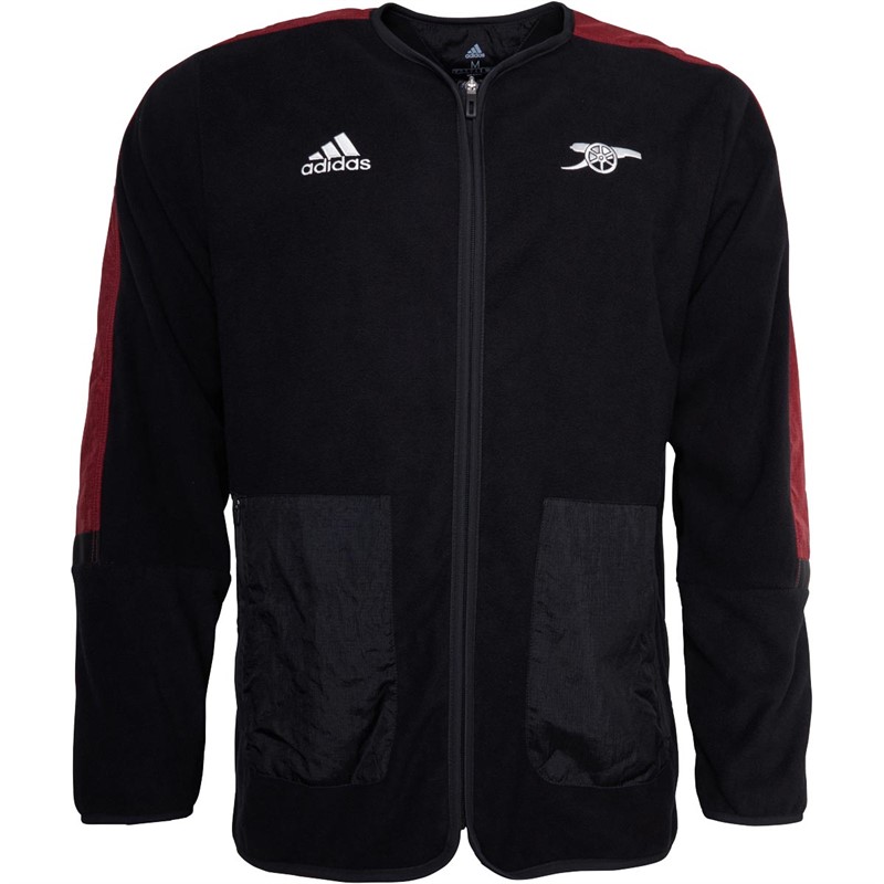 Buy adidas Mens AFC Arsenal Travel MidLayer Jacket Black/Noble Maroon