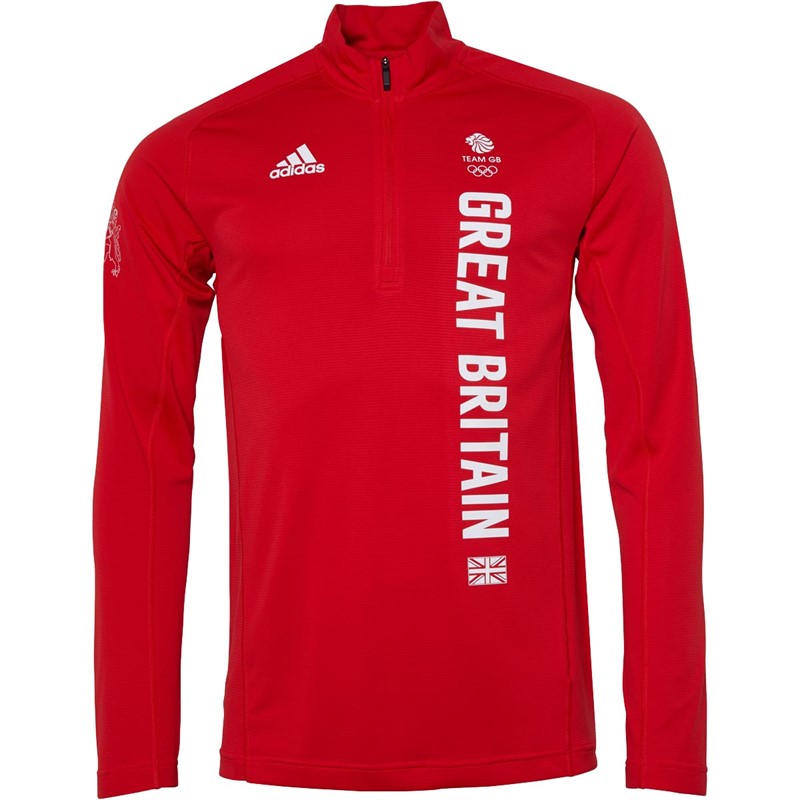 Buy adidas Mens Team GB LongSleeve Top Vivid Red