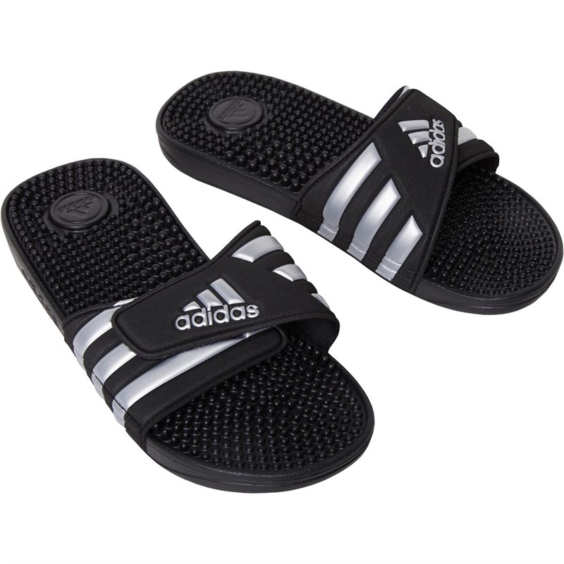Buy adidas Womens Adissage Slides Core Black/Silver Metallic/Core Black