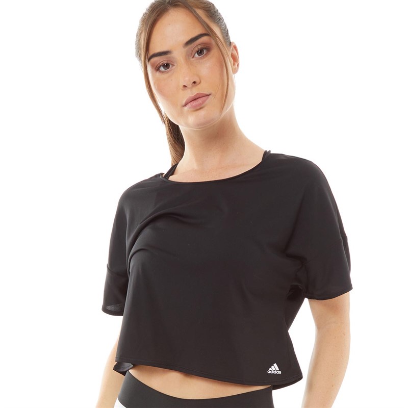 Buy adidas Womens Primeblue Twist Back Top Black