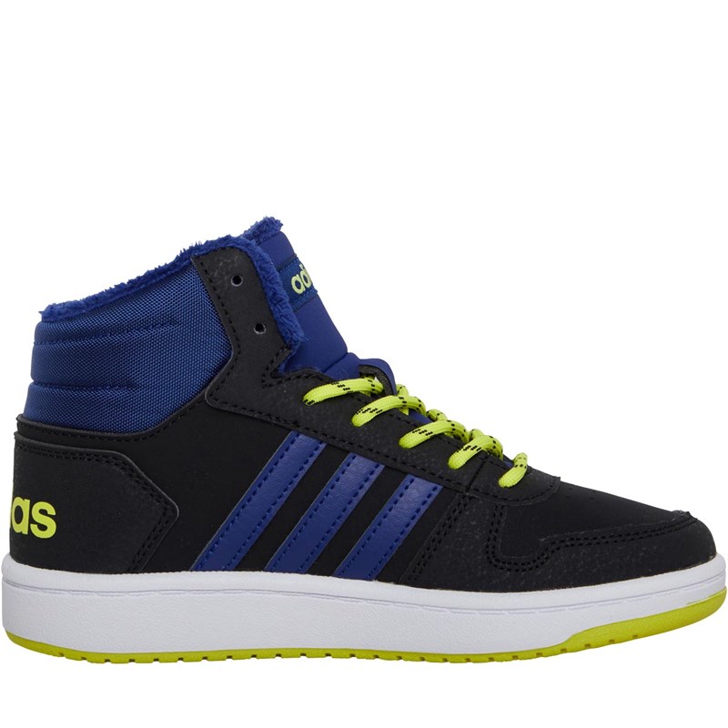 Buy adidas Childrens Hoops 2.0 Mid Trainers Core Black/Victory Blue