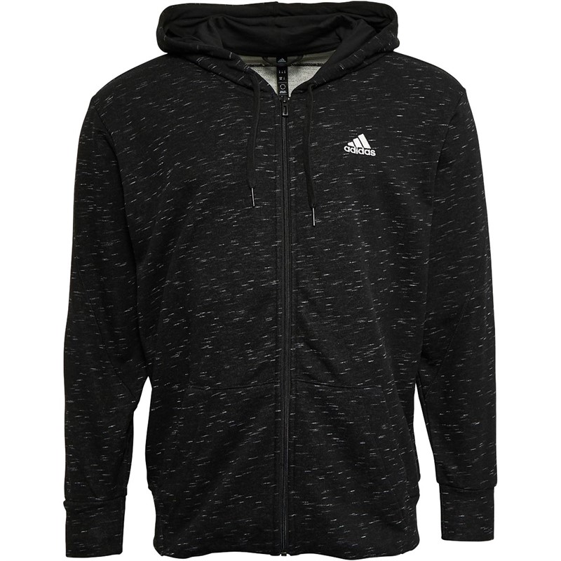 Buy adidas Mens Mélange FullZip Hoodie Black Melange