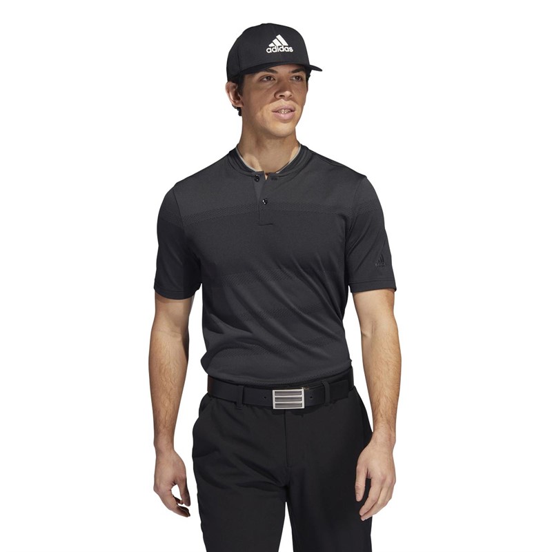 Buy adidas Mens Statement Seamless Primeknit Golf Polo Carbon/Black