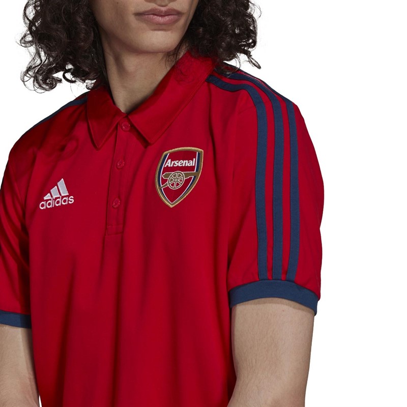 Buy adidas Mens AFC Arsenal 3stripes Polo Shirt Scarlett