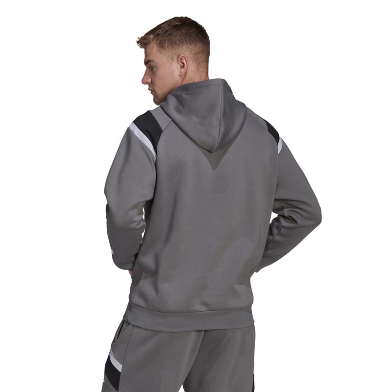 Buy adidas Mens Sportswear Fleece Hoodie Grey Four/Black/White