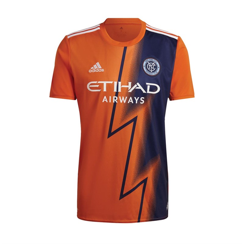 Buy adidas Mens NYCFC New York City FC Away Jersey Orange/Night Sky