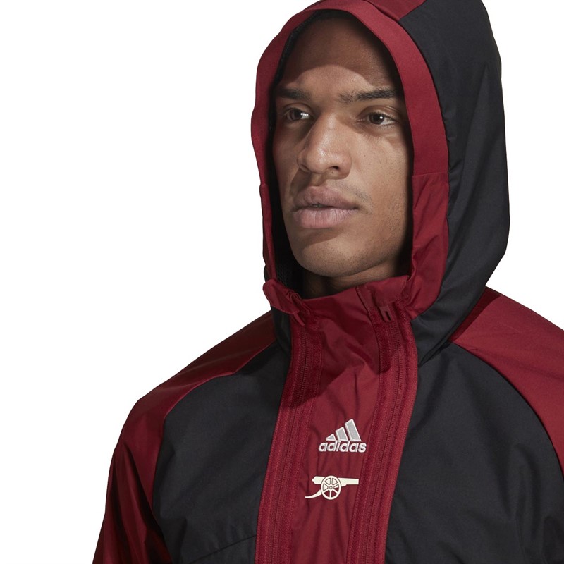 Buy adidas Mens AFC Arsenal Travel Drill Jacket Black/Noble Maroon