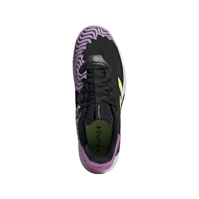 Buy adidas Mens Solematch Control Tennis Shoes Core Black/Signal Green/Pulse Lilac