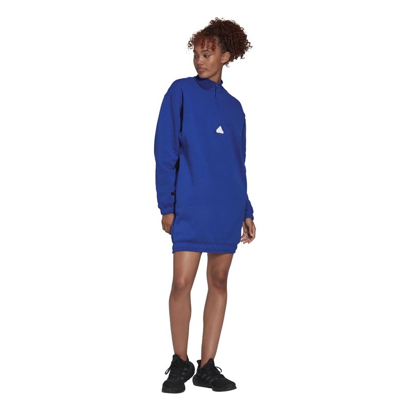 Buy adidas Womens HalfZip Sweater Dress Semi Lucid Blue