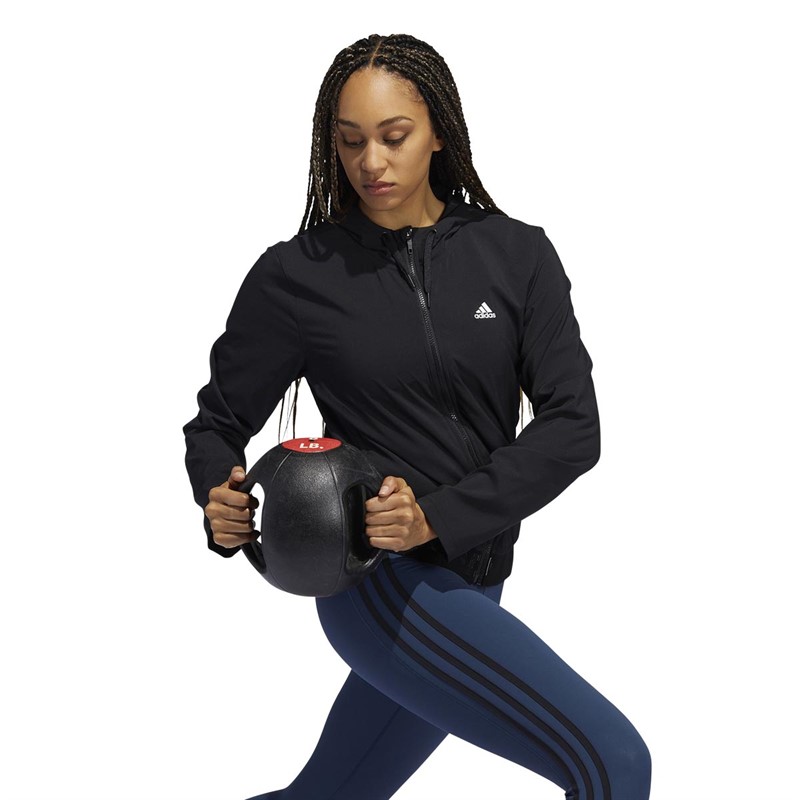 Buy adidas Womens Branded Elastic Layering Jacket Black/White