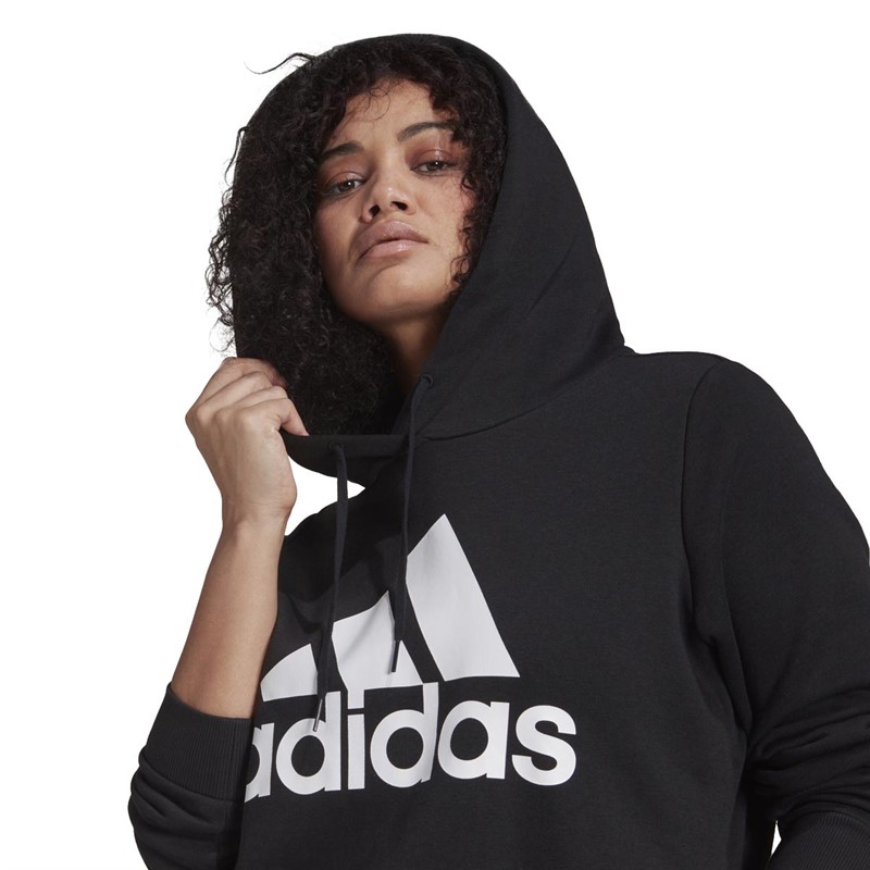 Buy adidas Womens Essentials Logo Fleece Hoodie (Plus Size) Black/White
