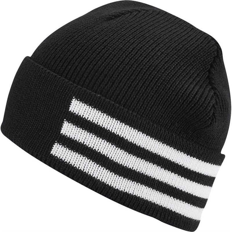 Buy adidas Mens 3Stripes Beanie Black/Black/White