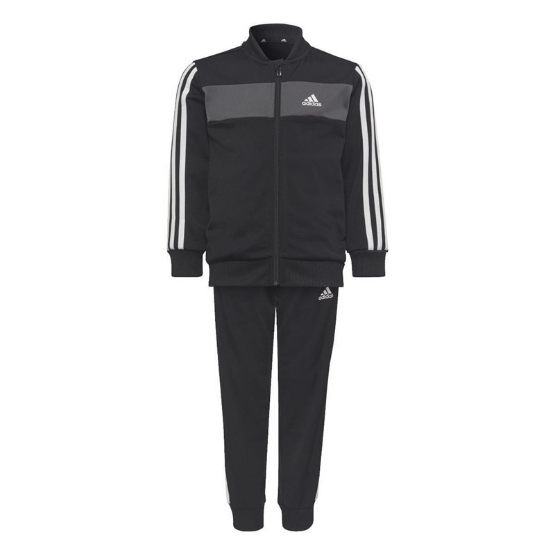 Buy adidas Boys Essentials 3Stripes Tracksuit Black/Grey Six/White