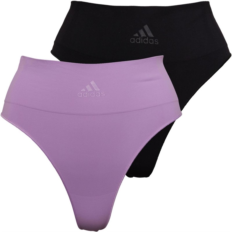 adidas Dames Sport Active Seamless Micro Stretch Logo Two Pack Thongs