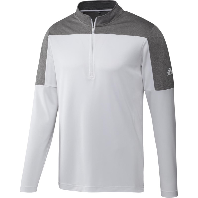 Buy adidas Mens Golf Lightweight UV 1/4 Zip Sweatshirt White