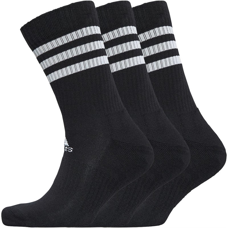 Buy adidas Three Pack Cushioned 3Stripes Crew Socks Black