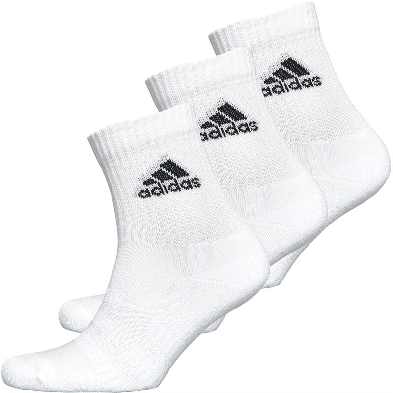 Buy adidas Three Pack Cushioned Crew Socks White
