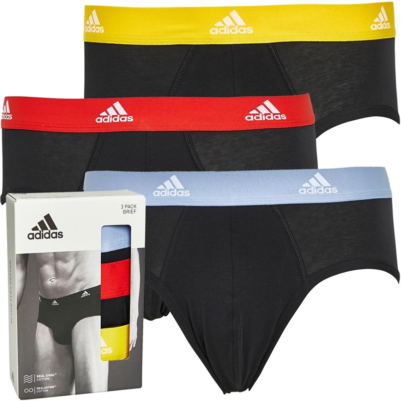 Buy adidas Mens Active Cotton Three Pack Briefs Black/Multi