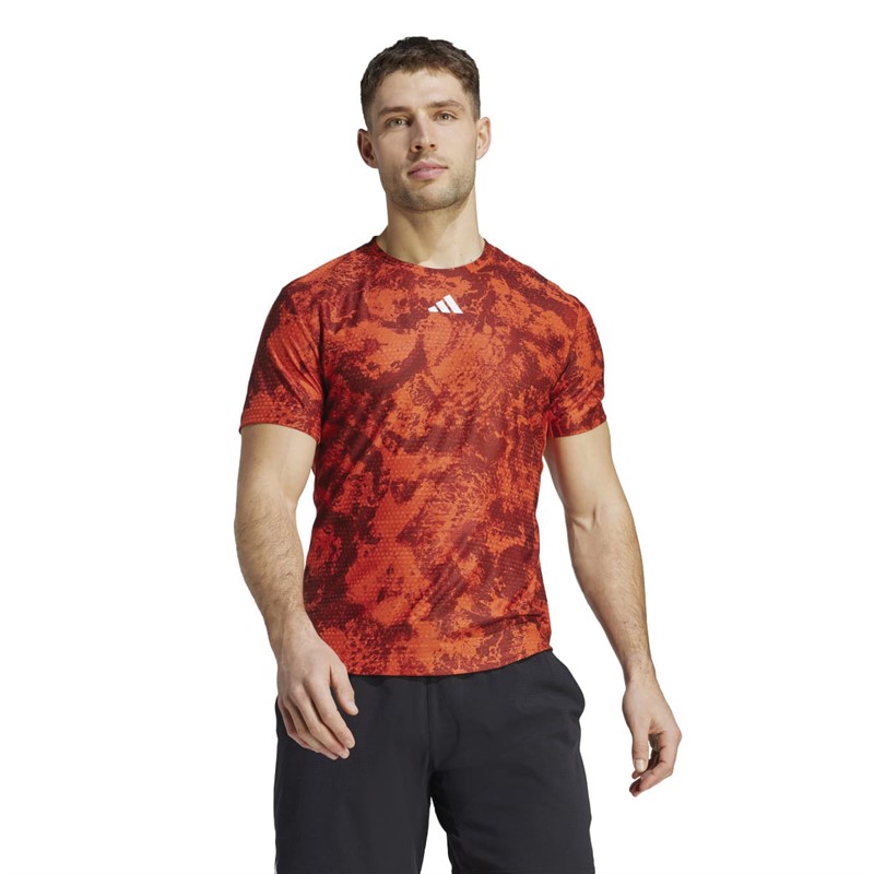 Buy adidas Mens Paris Heat.Rdy Freelift Tennis TShirt Preloved /Red