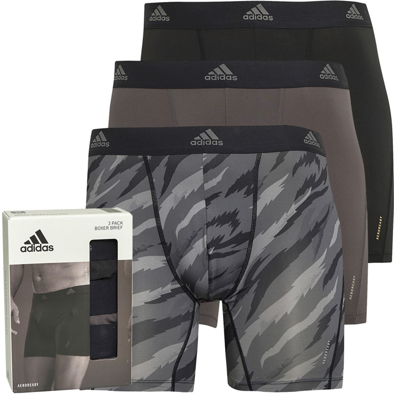 Buy adidas Mens Active Micro Flex Eco Three Pack Boxer Briefs Black