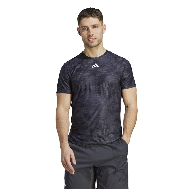 Buy adidas Mens Tennis Paris Heat.Rdy Freelift TShirt Carbon/Black