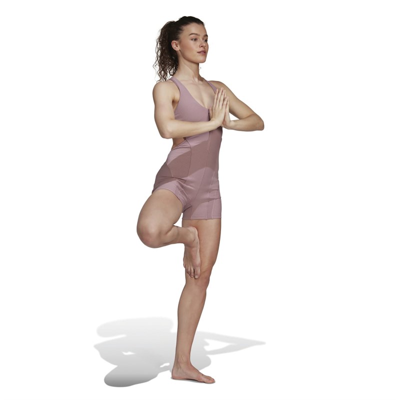 Buy adidas Womens Aeroready Ribbed Yoga Bodysuit Magic Mauve