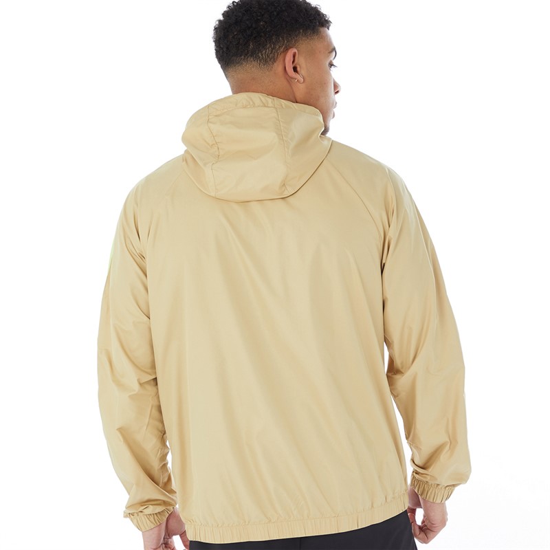 Buy adidas Mens 3Stripes Wind WaterRepellent Hooded Jacket Beige Tone