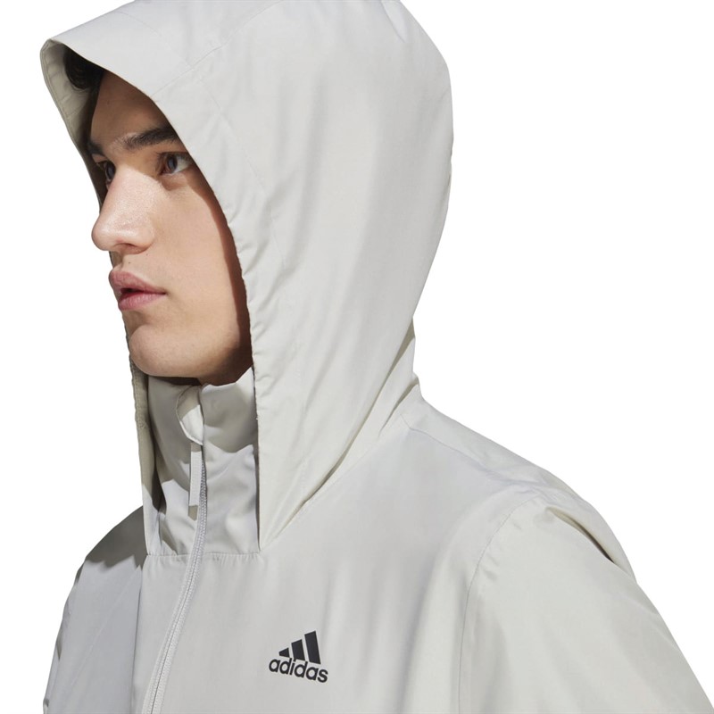 Buy adidas Mens 3Stripes Rain.Rdy Waterproof Jacket Metallic Grey