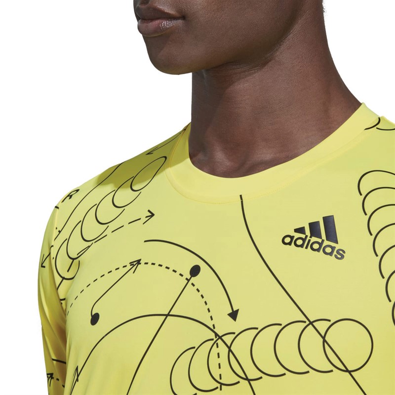 Buy adidas Mens Tennis Club Graphic TShirt Beam Yellow