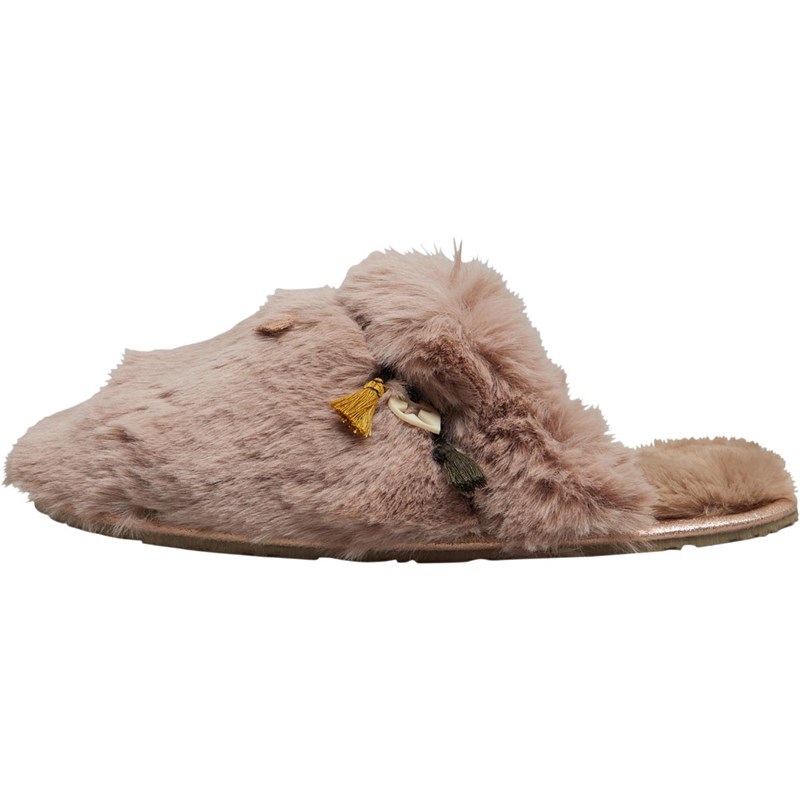 Buy Bedroom Athletics Womens Isla Luxury Faux Fur Mules Aquarelle