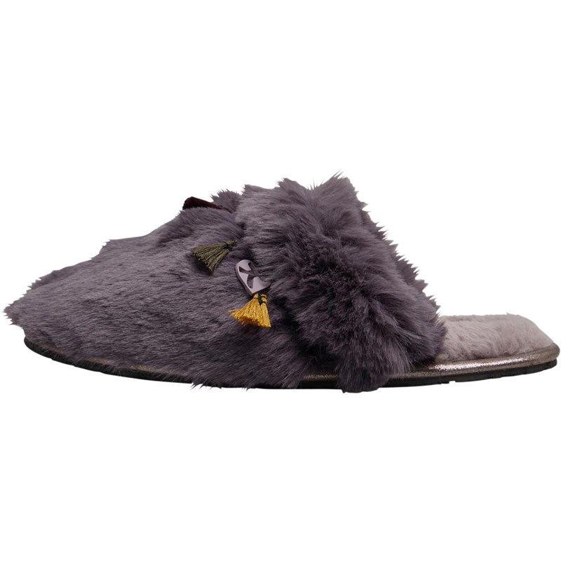 Buy Bedroom Athletics Womens Isla Luxury Faux Fur Mules Mulberry