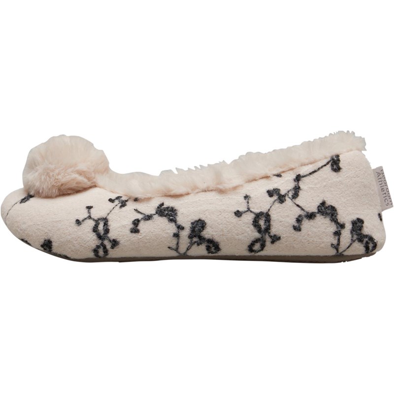 Buy Bedroom Athletics Womens Evie Knitted Ballerina Slippers Chalk Pink