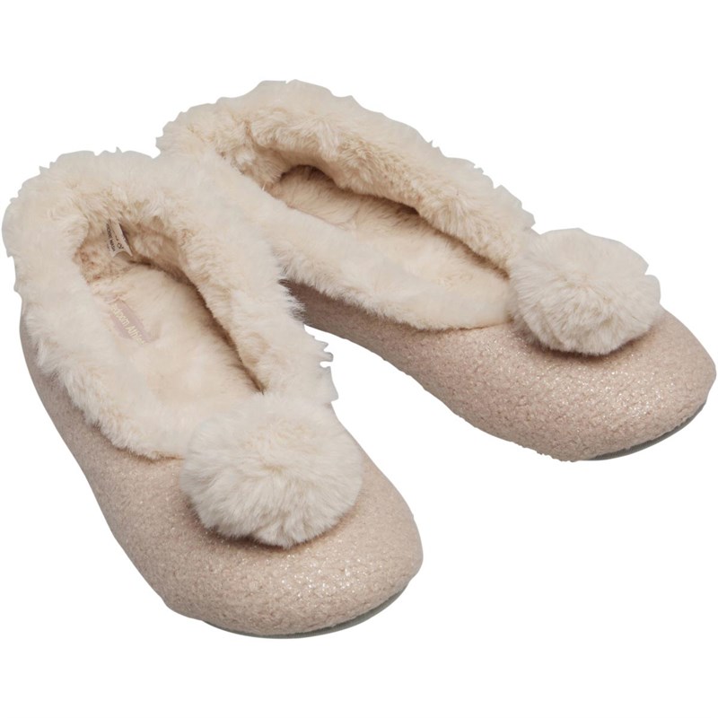 Buy Bedroom Athletics Womens Freya Glitter Ballerina Slippers Metallic Pink