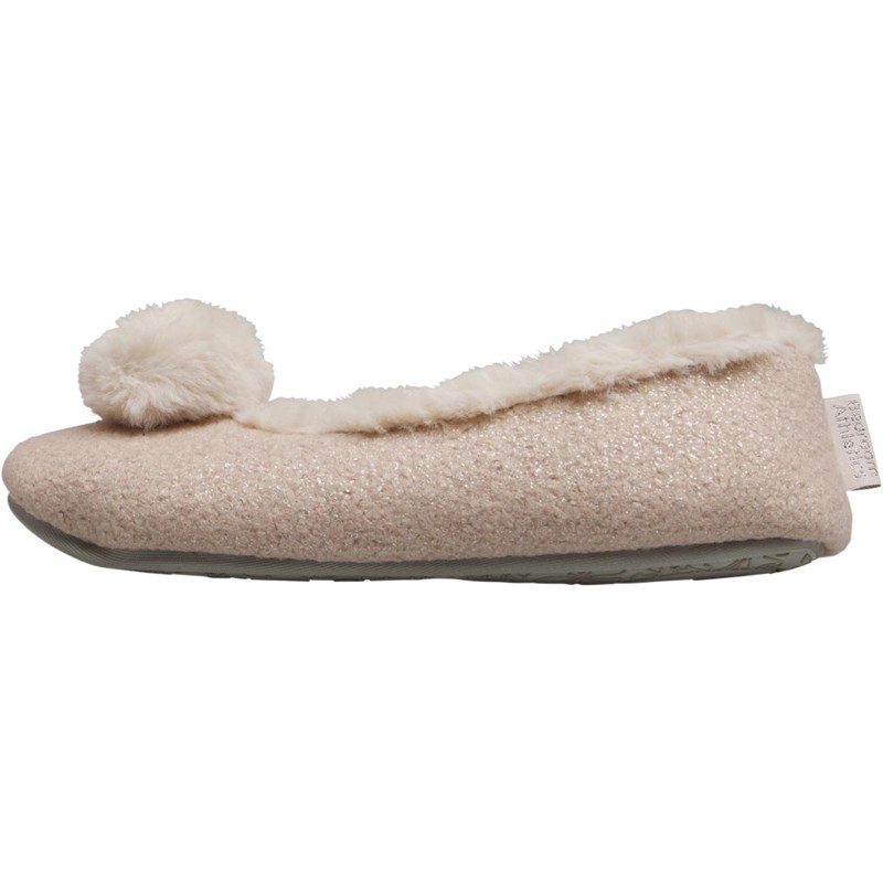 Buy Bedroom Athletics Womens Freya Glitter Ballerina Slippers Metallic Pink