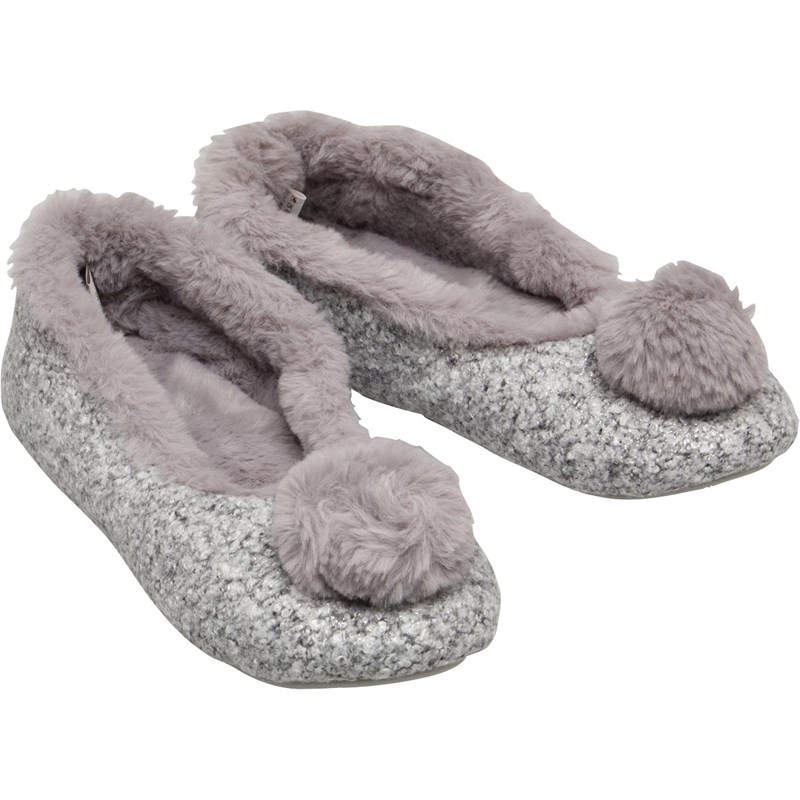 Buy Bedroom Athletics Womens Freya Glitter Ballerina Slippers Metallic