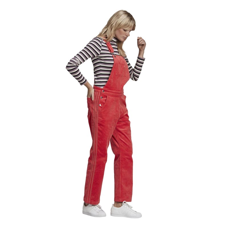 adidas Originals Damen Cord Latzhose Rosa